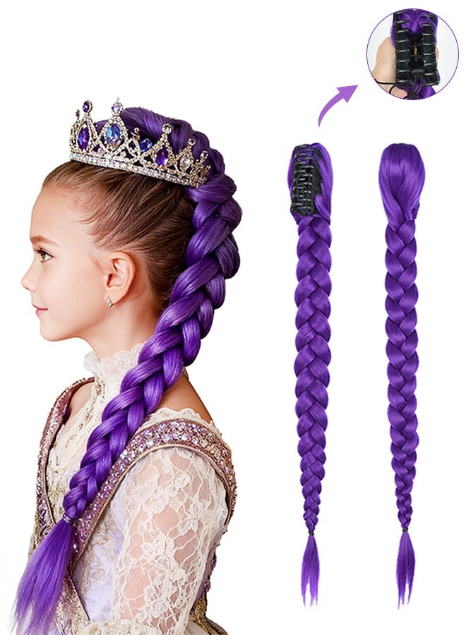 Organizer 27-inch Long Purple Braided Ponytail Wig, Stunning for Parties and Cosplay Looks, Made with soft fibers and delicate braids for comfortable wear - Image 1